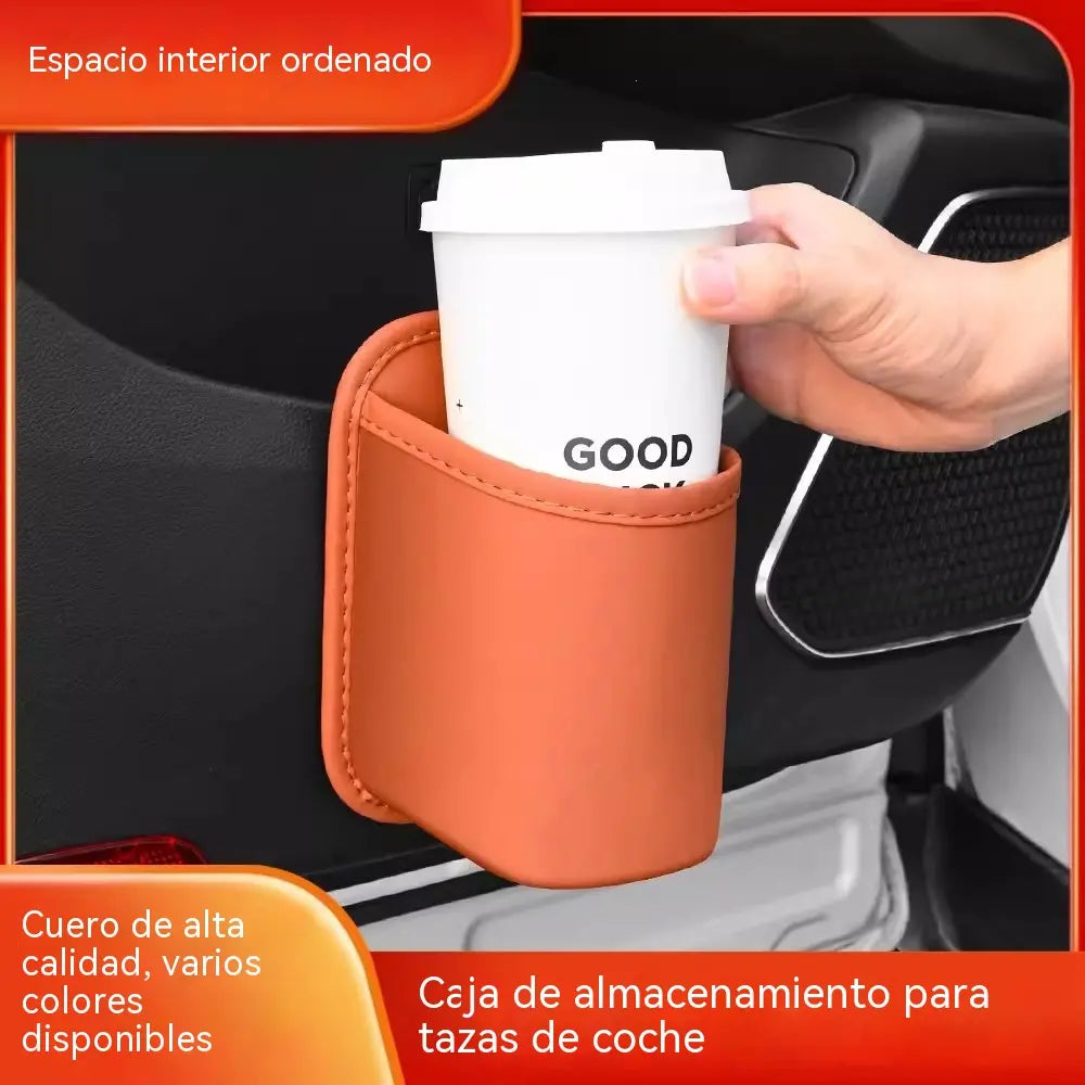 2 artículos por 26 €-Portavasos para asiento o puerta de automóvil; bolsa organizadora de almacenamiento para el lado del pasajero delantero.