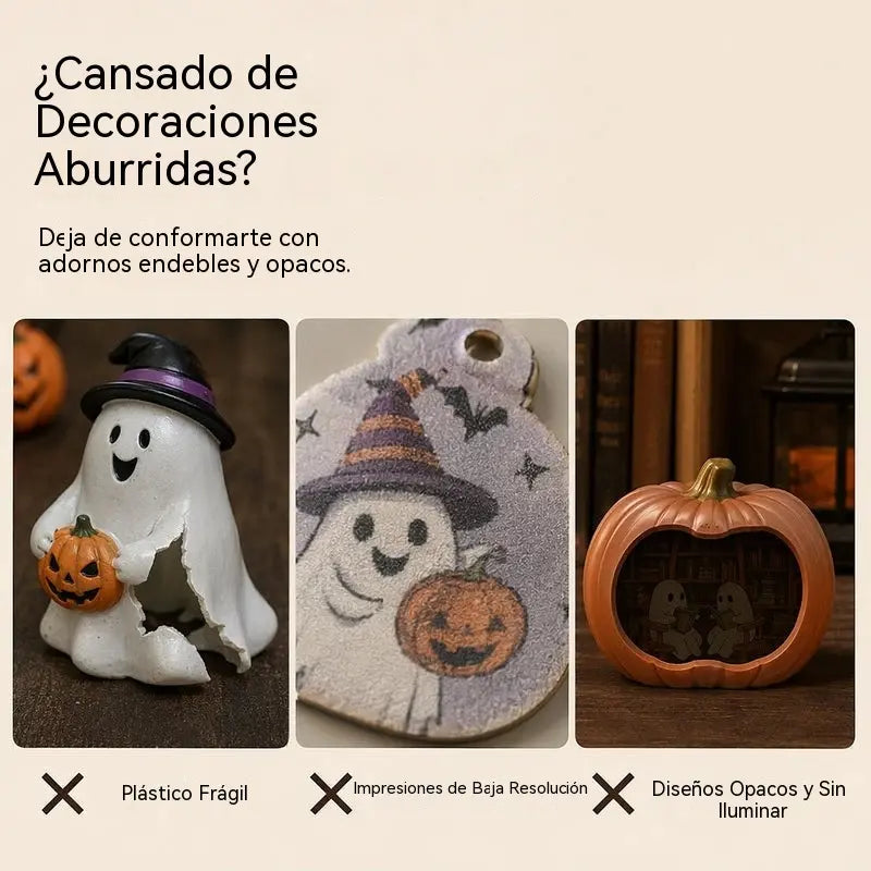 🔥¡Hasta agotar existencias, 50% de descuento! 🎉 Adorno de escritorio de calabaza de madera para Halloween
