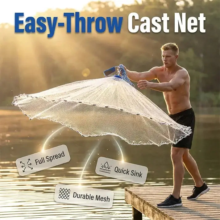🎣 50% ZĽAVA NA OBMEDZENÝ ČAS! ✨ Podberák s jednoduchým nahadzovaním: odolná sieťovina, rýchlo sa potápajúci, všestranný 🌊