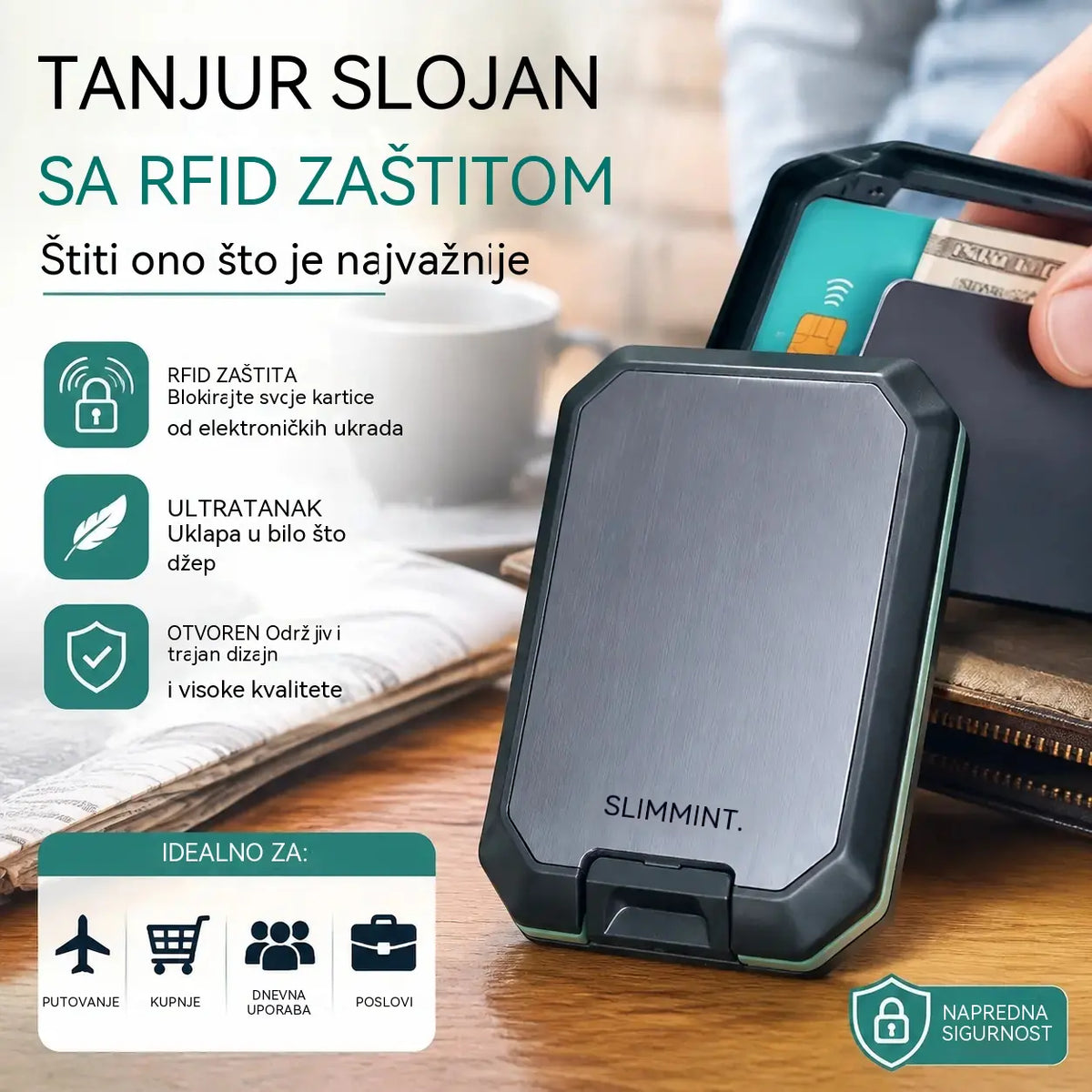 🔥RFID Pametni novčanik protiv krađe: Dizajniran posebno za vaše kartice i gotovinu, elegantan, lagan i siguran.