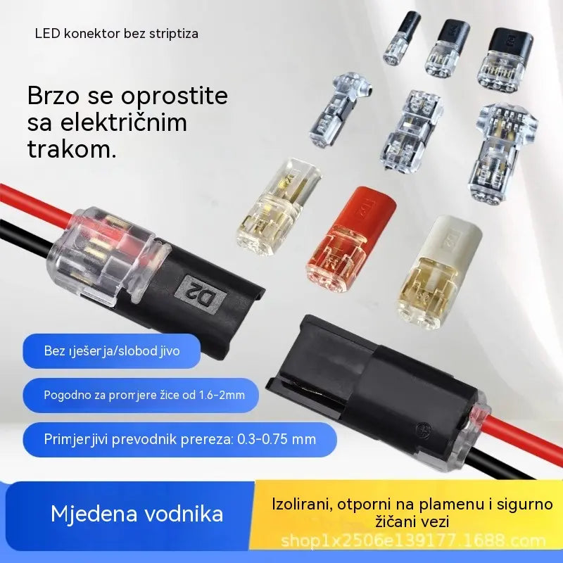 🥳 50% popusta! ⏰ 【1000 komada na zalihi】Priključak za žicu bez skidanja izolacije, s kopčom za zaključavanje, sigurnim zatvaranjem i protukliznom površinom ⚡️