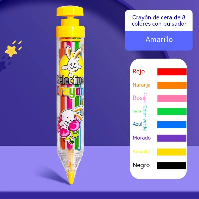 2 artículos por 26 €-Crayones retráctiles 8 colores para niños dibujo fácil y limpio