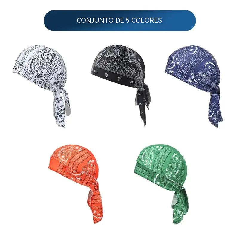 🏝【Paquete de gran valor – 5 piezas】Elegante sombrero/pañuelo para la cabeza de estilo retro hecho de seda transpirable