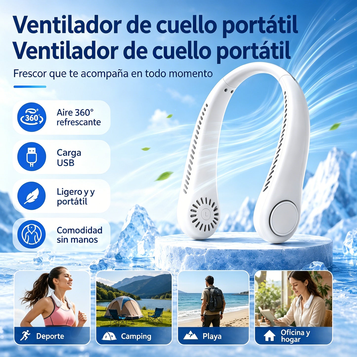 💨 Ventilator s podaljškom za klimatsko napravo – Izjemno tih, prenosljiv in z možnostjo vrtenja za 360° – Idealno za poletje 🌞