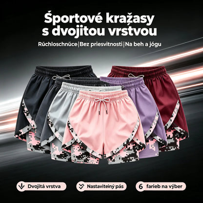 【XXS-2XL】Nové športové šortky: rýchloschnúce fitness šortky na leto s dizajnom „dva v jednom“ a ochranou proti nechcenému odhaleniu.
