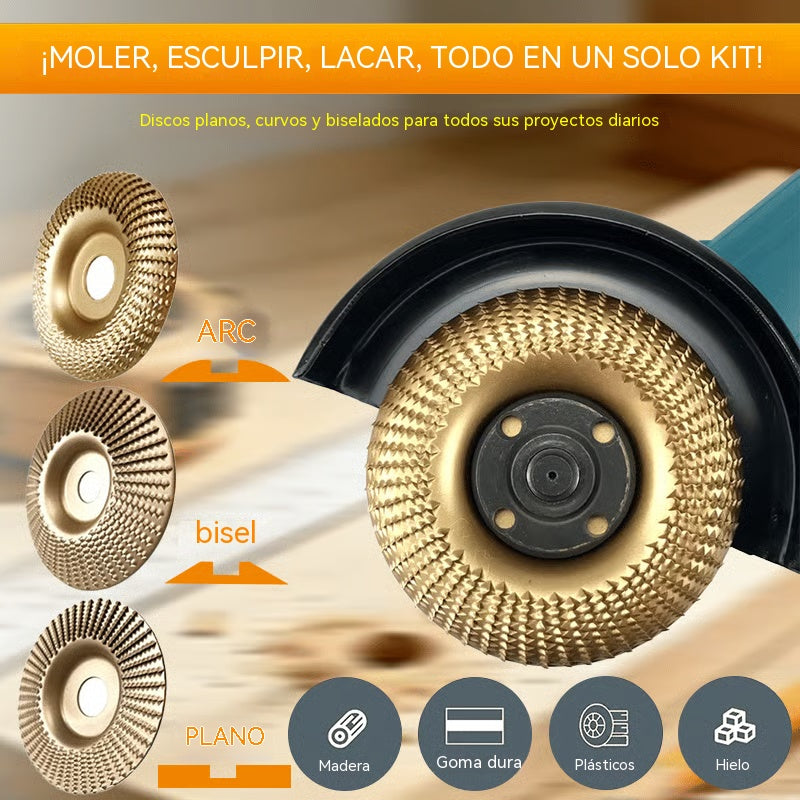 ⚙️🧰【1 juego【3 piezas】--- 24€】 Disco multifuncional para dar forma a la lijadora angular para madera