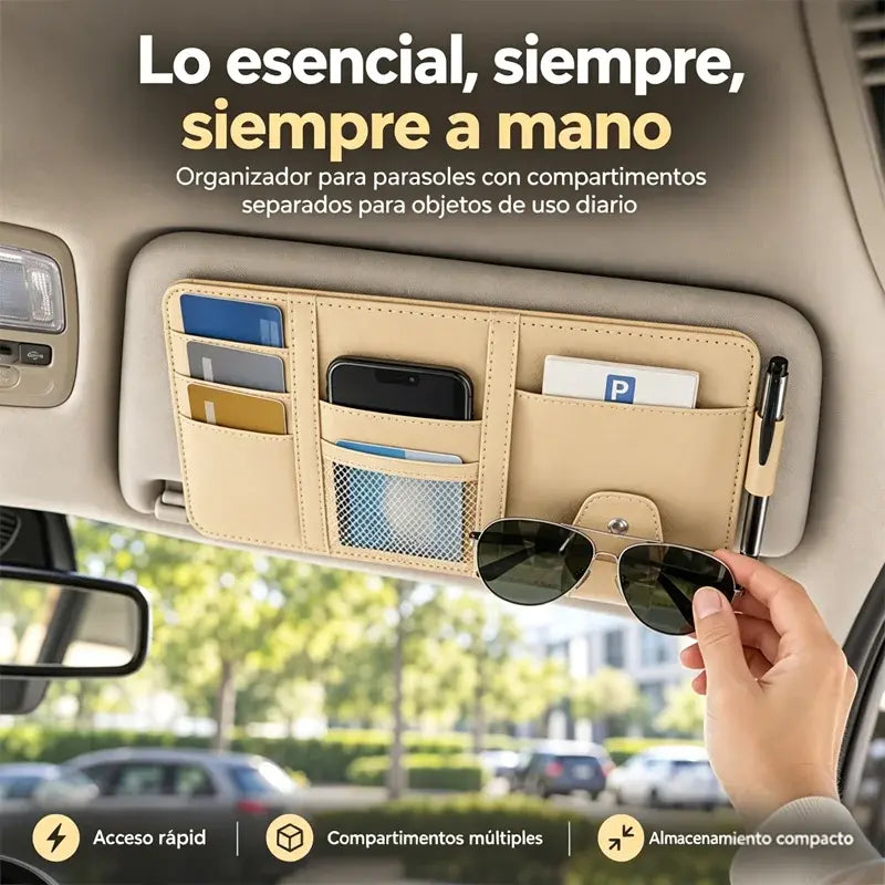Bolsa multifuncional para guardar la visera del coche