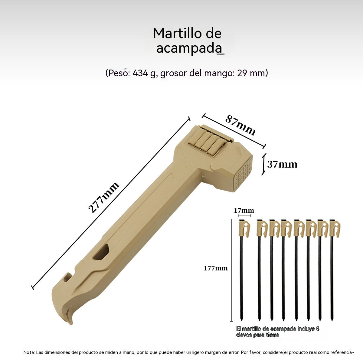 ⛺🔨Martillo multifuncional para camping | Clava y extrae estacas fácilmente