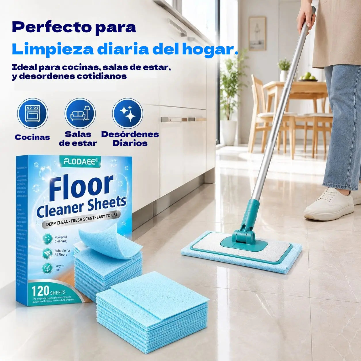 🔥【2 cajas/240 piezas】🥳 ¡El más vendido en 2026! 🥳💞 ¡Más de 50.000 unidades vendidas! ✨ Toallitas limpiadoras de suelos solubles en agua: limpian y dan brillo a todos tus suelos. 🧹💧