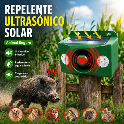 🔥🐅Repelente ultrasónico de animales salvajes alimentado por energía solar