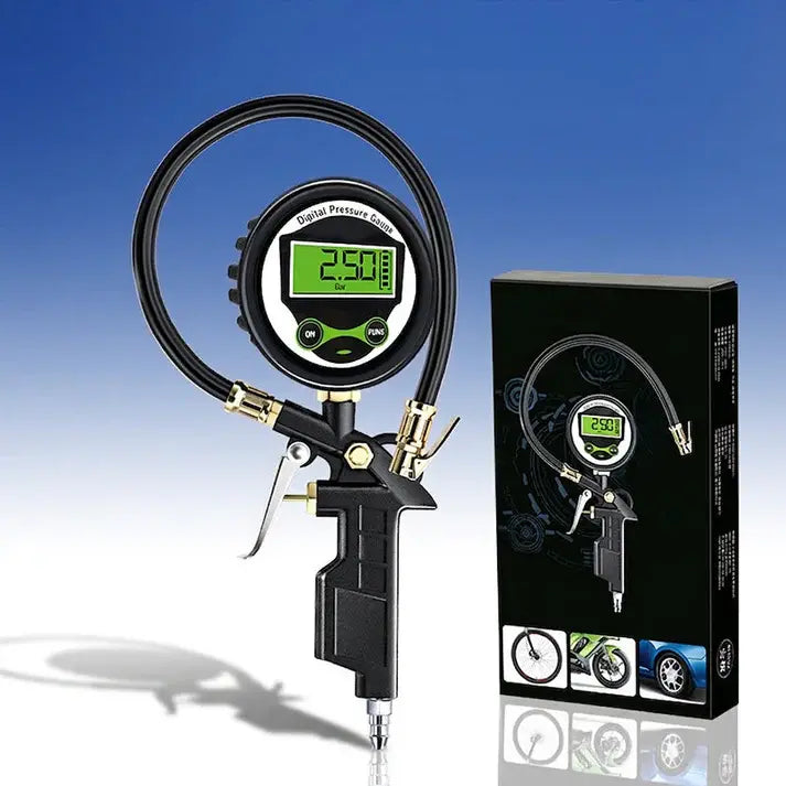 🏆¡Producto estrella! ¡50% de descuento! 🚗Inflador de neumáticos digital con manómetro y válvula con luz LED.