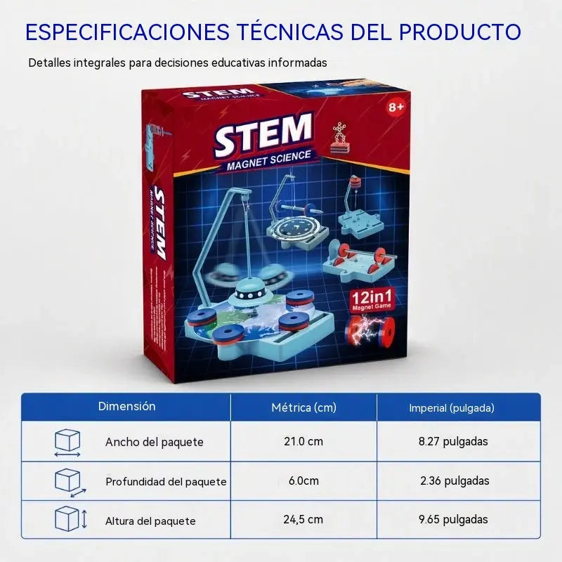 🧲🎓 Kit de experimentos científicos magnéticos 12 en 1: este kit, que incorpora trenes de levitación magnética, física y diversión educativa, despierta la curiosidad y te ayuda a explorar la magia de los imanes. 🌟👦