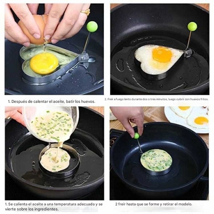 Juego de 5 piezas por solo 24 euros 🍳🍳🔥 Precio especial de gran venta - Molde para huevos de acero inoxidable