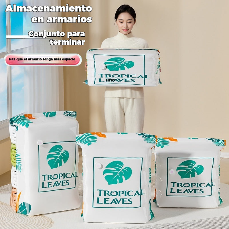 🧳5 unidades por 25€【Juego de 5 piezas】💨 Bolsa de almacenamiento al vacío grande y compresible: no requiere bomba, es a prueba de fugas e ideal para ahorrar espacio en maletas y en casa ✈️