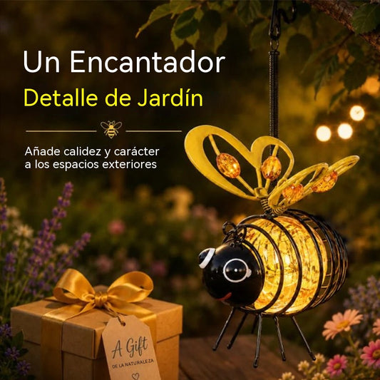 🐝 Lámpara colgante solar para jardín con forma de abeja