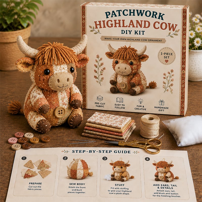 🧵Kit de animales de patchwork para hacer tú mismo: crea tus propios animales adorables