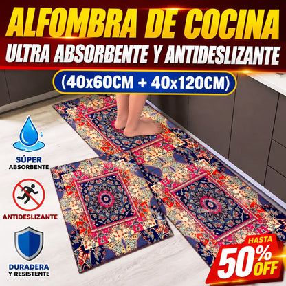 🧽 (40*60 cm + 40*120 cm)2 piezas 29€✨ Alfombra de cocina de diatomita antideslizante súper absorbente