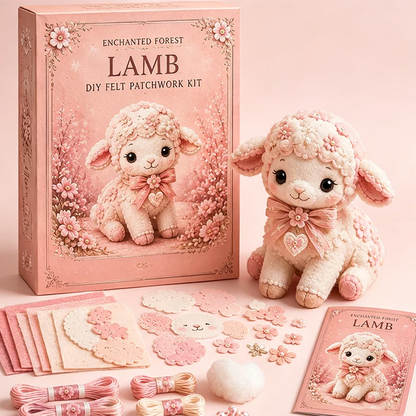 🧸Conjunto de patchwork de fieltro rosa para hacer tú mismo