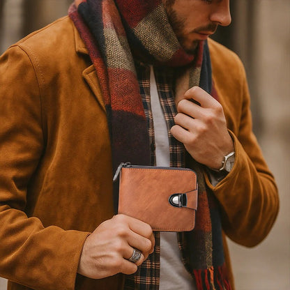 📢¡Disfruta ahora de un 60% de descuento! 🔥Minicartera retro con cremallera para hombre