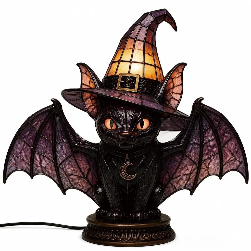 🧙‍♀️✨Lampa s čarodejníckym klobúkom, živicová dekorácia, dekorácia na stôl, stolová lampa