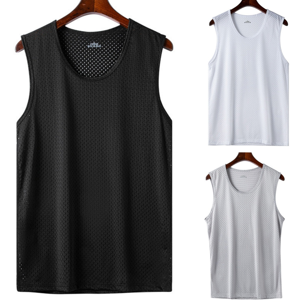 👕【Komplet treh delov】Moške majice za prosti čas, izdelane iz hladne svilene tkanine ✅ Lahke, zračne in hitro sušeče