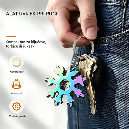 【4 komada 22€】❄️Najprodavaniji 18-u-1 prijenosni višenamjenski ključ od nehrđajućeg čelika u obliku pahuljice