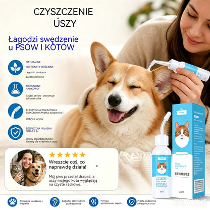 🐶🐱 Środek do czyszczenia uszu łagodzący swędzenie u psów i kotów.