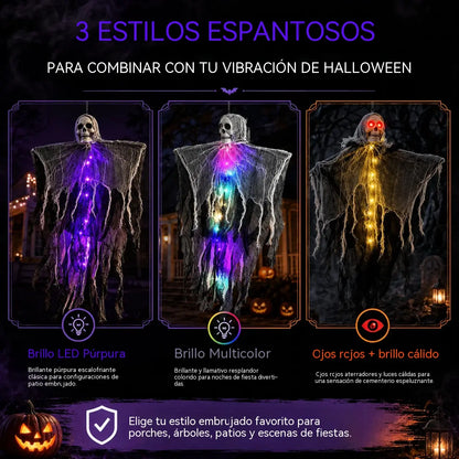 🎃🎃Fantasma colgante de Halloween con luces LED