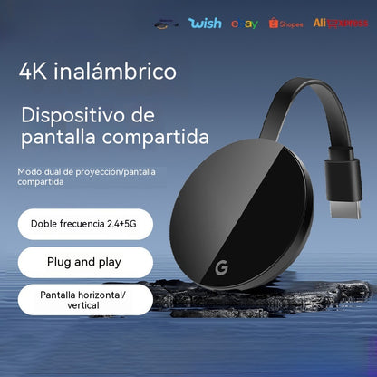 🖥️ Adaptador HDMI inalámbrico 4K - Miracast/Airplay/DLNA | No requiere aplicaciones - Transmisión instantánea desde Android/iOS/Windows a HDTV 🔌