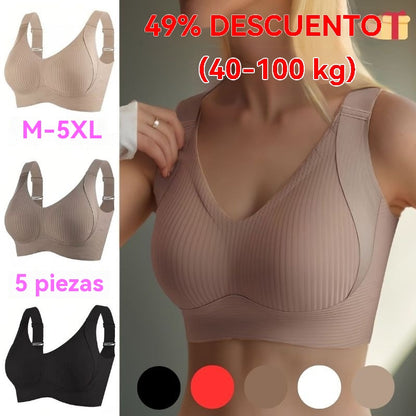 😍【Paquete de 2】Sujetador inalámbrico de una pieza para mujer❤️【40-95 kg】