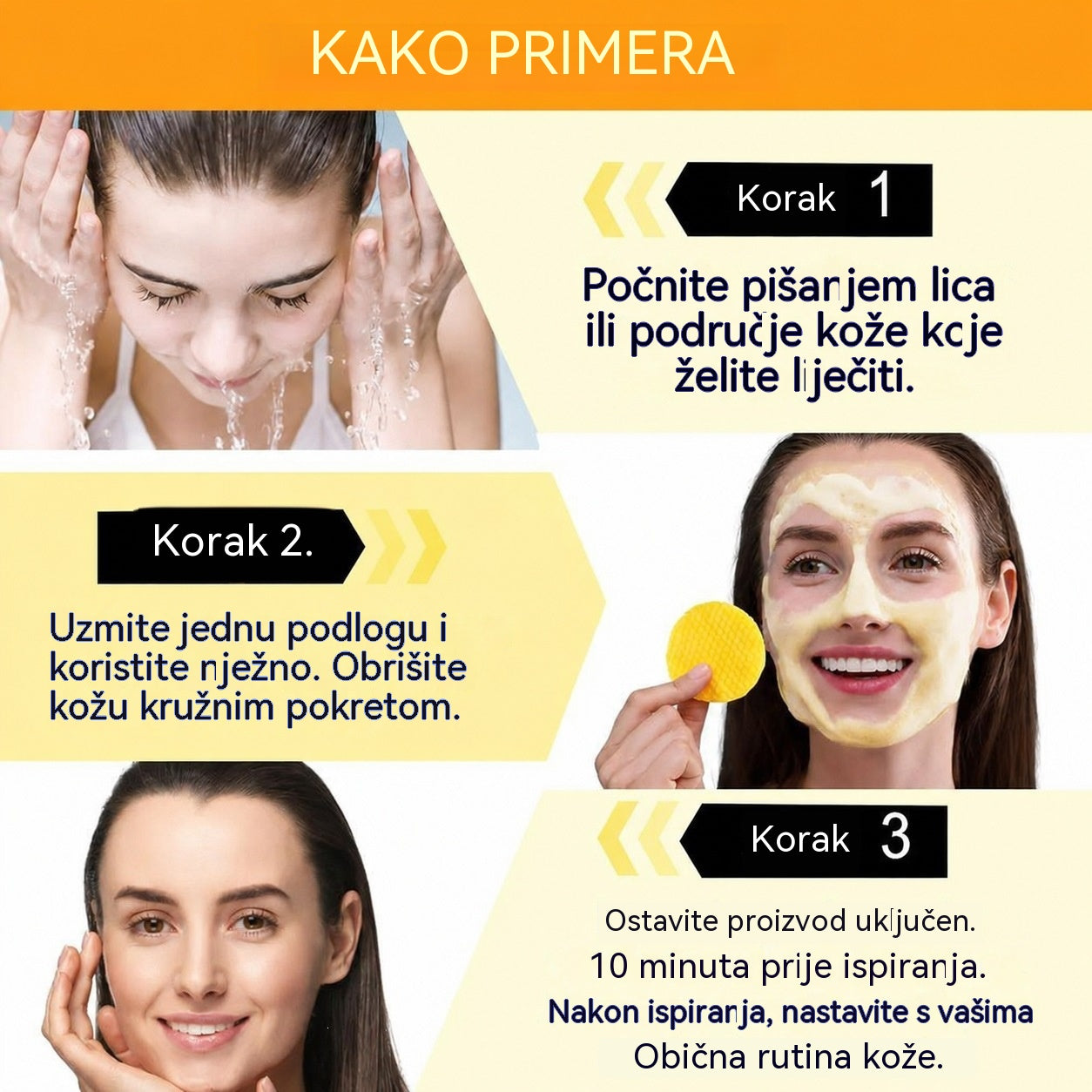 【 26 eura】3 pakiranja – ukupno 60 listića – Maramice za čišćenje lica s kurkumom i kojičnom kiselinom