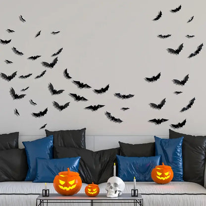 [12 luces LED para murciélagos] 26 euros🚨🚨Fiesta de Halloween con arañas y murciélagos en 3D y luces LED intermitentes.