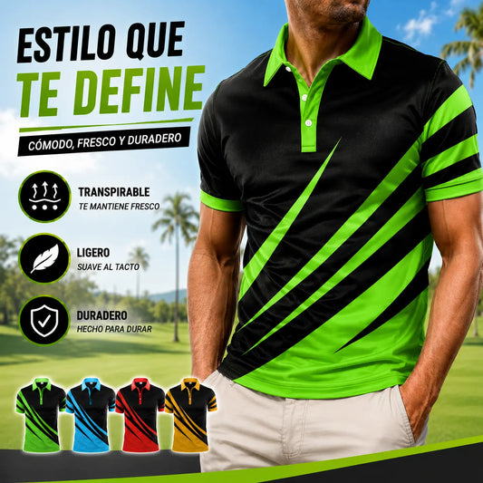 👔【S-6XL】Nueva camisa polo de verano para hombre con estampado 3D a rayas