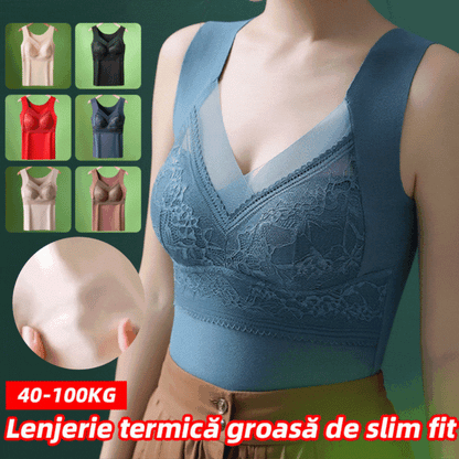 🔥【Set od 3 komada】❤️【40–100 kg】Jesensko-zimsko termo rublje s čipkastim detaljima i punjenjem od „guščjeg baršuna”; odlikuje se prekrasnim dizajnom leđa i potporom koja podiže grudi i sprječava njihovo opuštanje✅