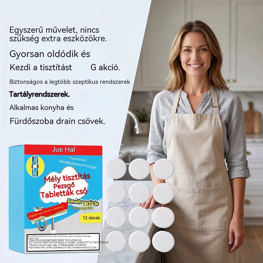 💞 Hatékony pezsgőtabletta csőtisztító, gyorsan feloldja a hajat, a zsírt és az eltömődéseket, antibakteriális csőtisztító és szagtalanító mosdókagylóhoz, WC-hez és padlólefolyókhoz.