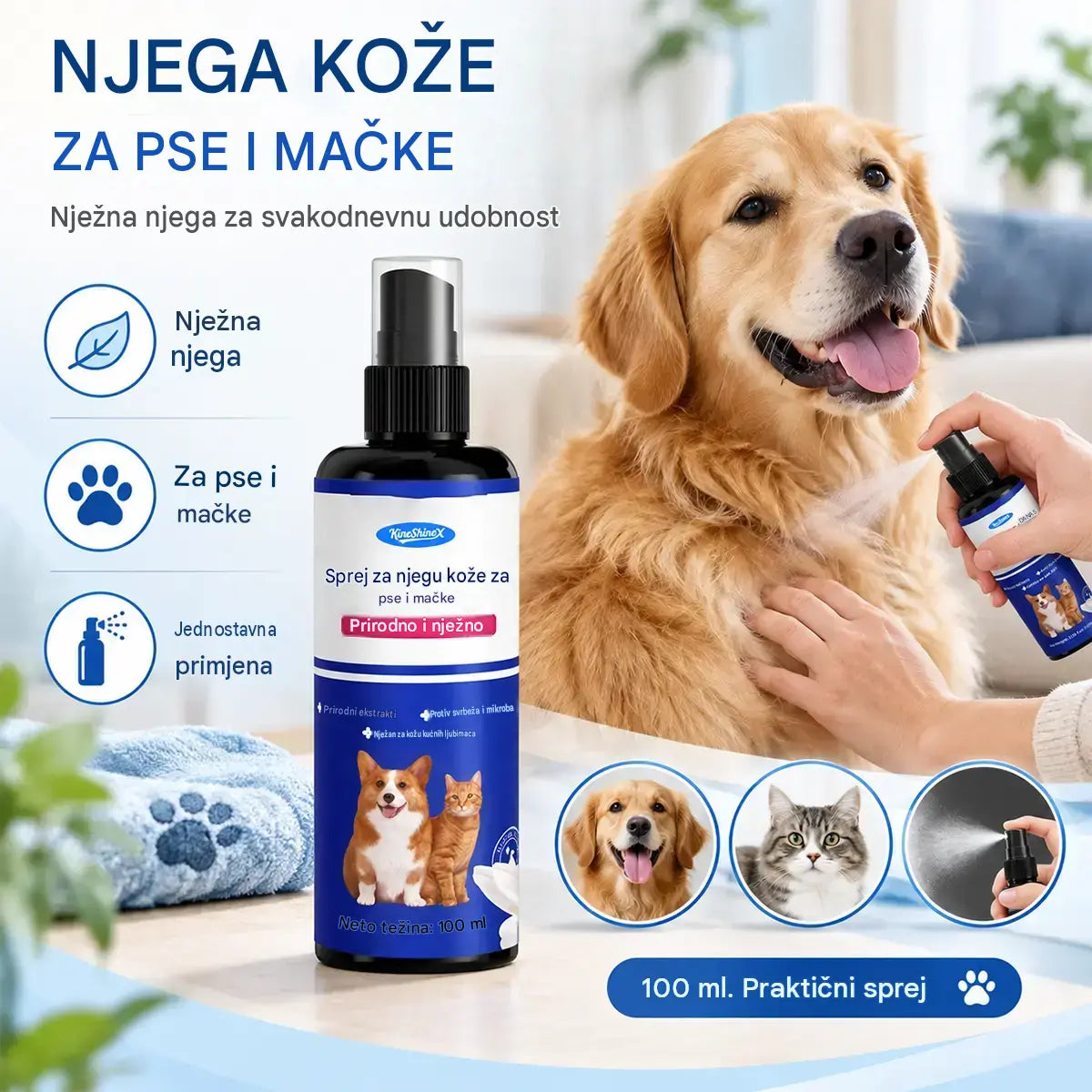 ✨🐕 Proizvodi za njegu kože kućnih ljubimaca pomažu u pomlađivanju krzna, ublažavanju svrbeža i njezi kože.