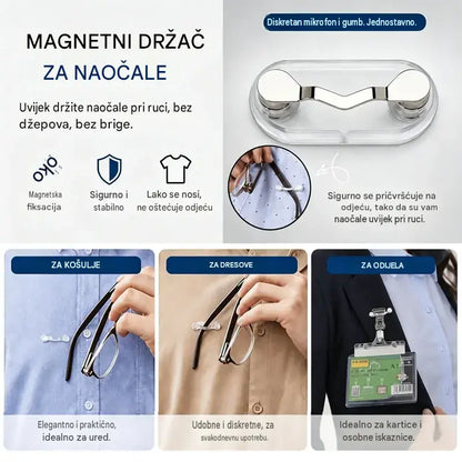 5 komad 24 eura 🧷🧲 Magnetna kopča za držač naočala, univerzalni vješalica za naočale za čitanje, naočale s plavim svjetlom i sunčane naočale, nema više izgubljenih naočala