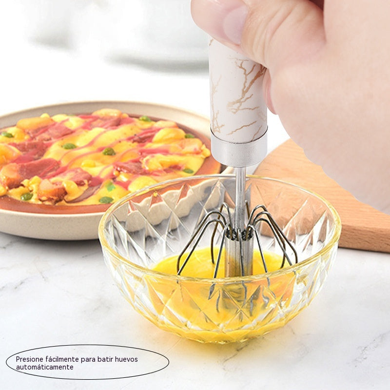 26€【 Conjunto de 2 piezas】Batidor de huevos semiautomático de acero inoxidable