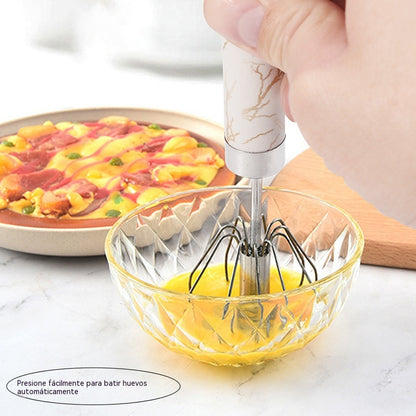 26€【 Conjunto de 2 piezas】Batidor de huevos semiautomático de acero inoxidable