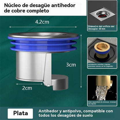 🔥✨2 artículos por 23 euros🔥¡Compra 1 y llévate 1 GRATIS!🔥 Desagüe universal de latón para suelo con núcleo desodorizante antiolor 🚿✨