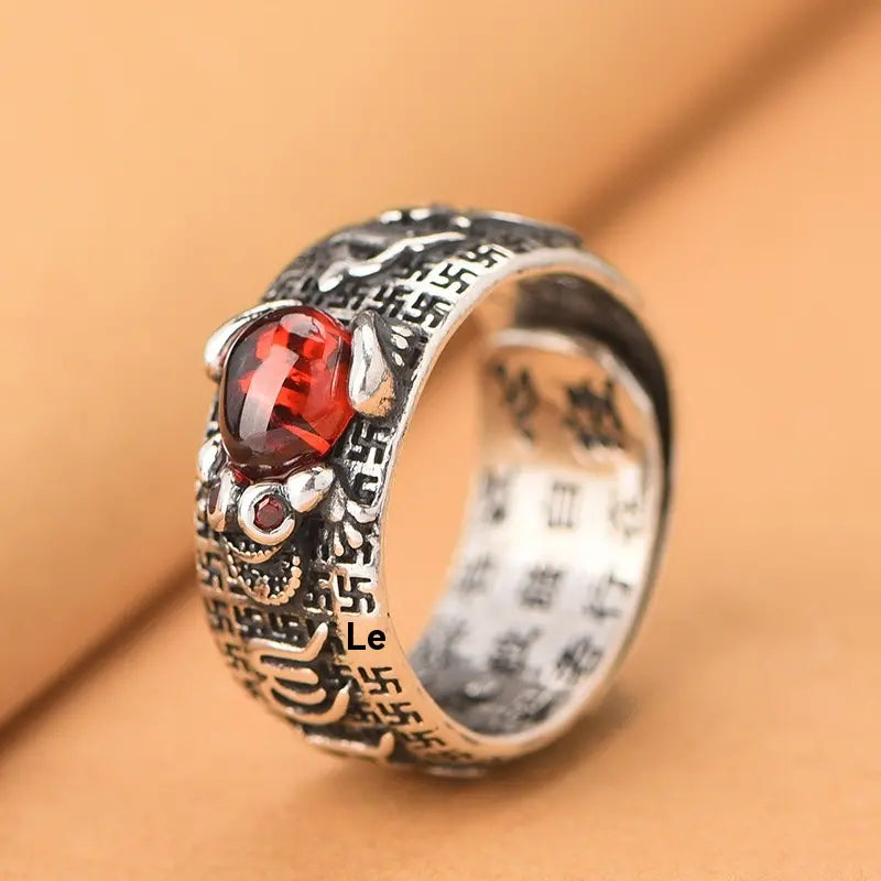 🔥🔥【Compra 1 y llévate 1 gratis】2 artículos 24€💖Anillo de plata 999, estilo retro unisex con amuleto de la suerte Pixiu, fuerte y de moda.