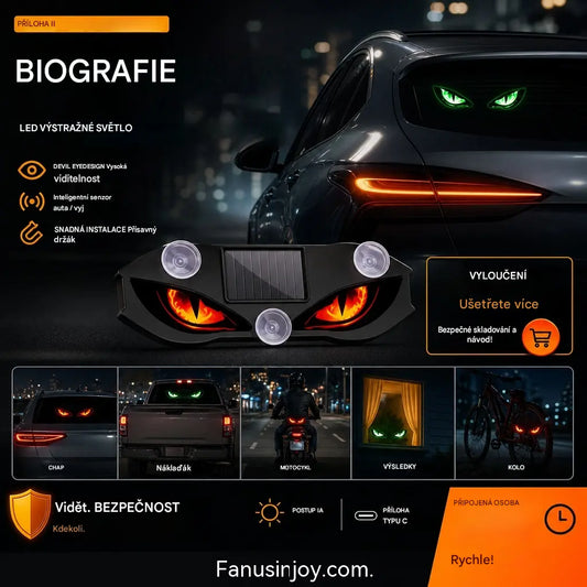 🚗👀 Solární LED výstražná světla do auta | Přitahují veškerou pozornost, zvyšují bezpečnost jízdy – bezdrátový design, automatická detekce, vysoká všestrannost ✨