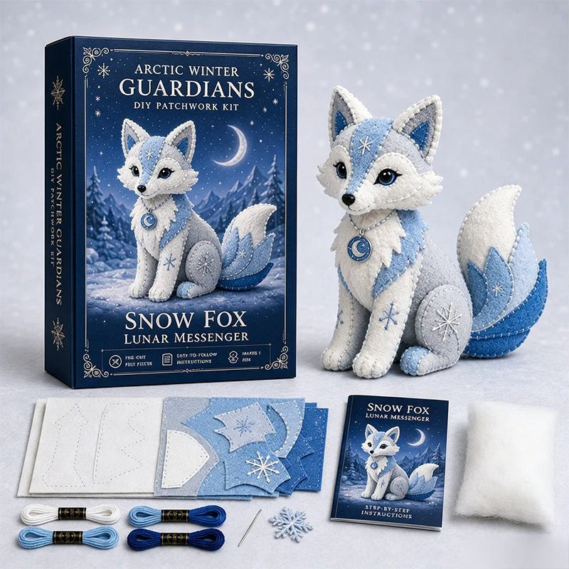 🐉Kit de patchwork de fieltro para crear un dragón de hielo: Set de costura para el guardián del invierno ártico