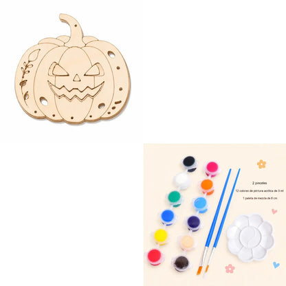 🎃 ¡A mitad de precio! 🪵 Kit de manualidades de calabazas de madera: campanillas de viento de Halloween para hacer tú mismo ✨