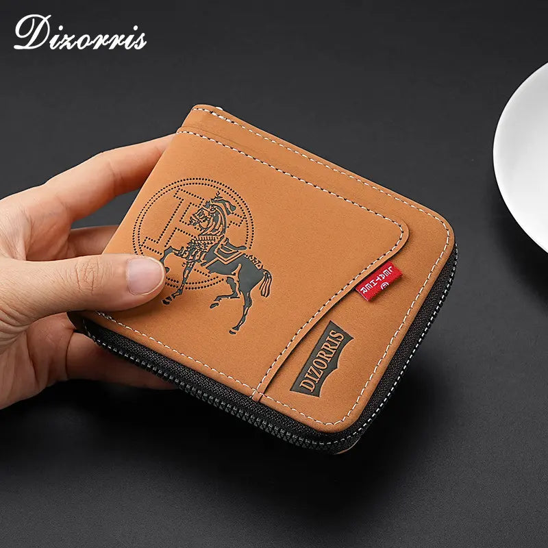 🔥🔥Novi i elegantni muški kratki novčanik s patentnim zatvaračem u retro stilu.