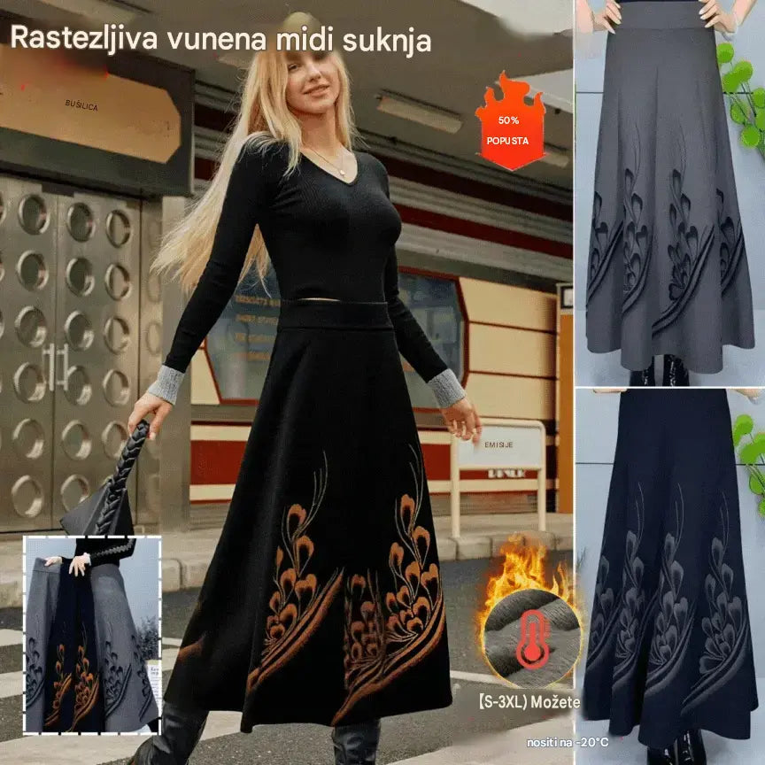 【S-3XL】Debela vunena suknja za jesen i zimu, moderna i svestrana