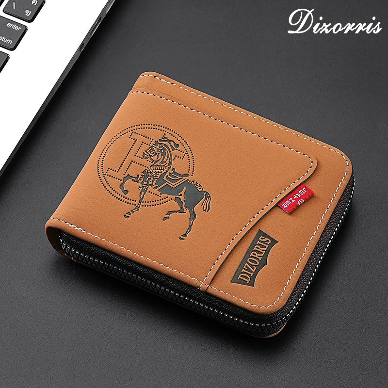 🔥🔥Novi i elegantni muški kratki novčanik s patentnim zatvaračem u retro stilu.