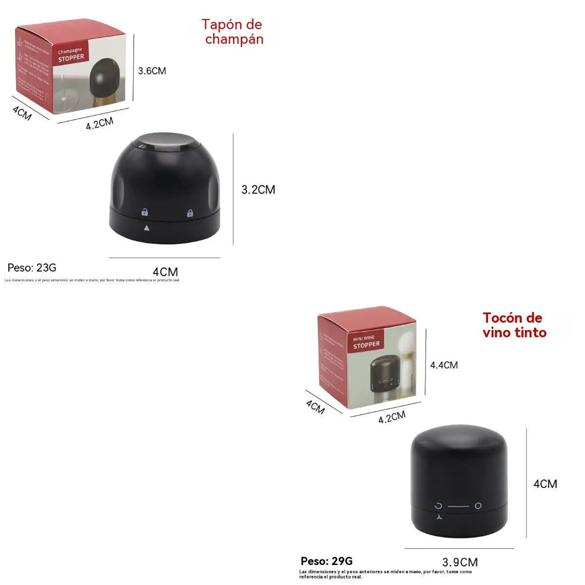 🍾 Tapones de rosca para botellas de vino y champán