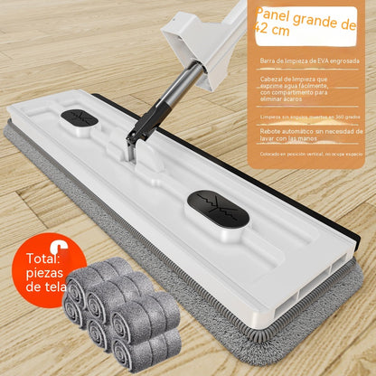 【37€】Mopa + 6 paños de limpieza--Nuevo modelo 2026: Mopa plana de 42 cm con sistema manos libres