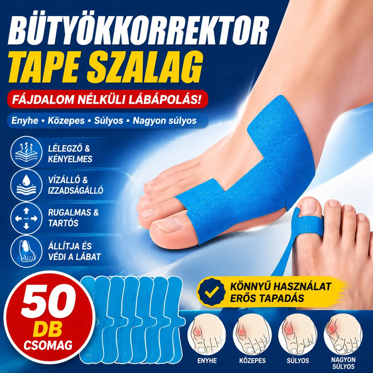 🌞🎉[50/100 db] Rugalmas ujjvédők, égési sérülésekre való tapaszok, tartós sportkötések